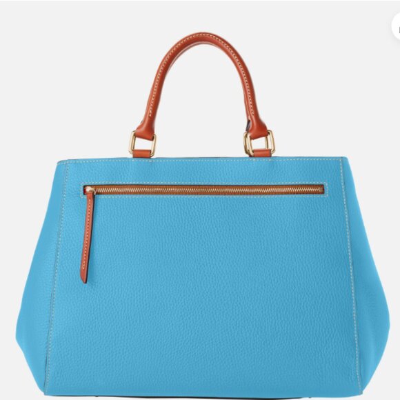 Dooney & Bourke Sky Blue Pebble Grain Zip Satchel - Picture 2 of 6